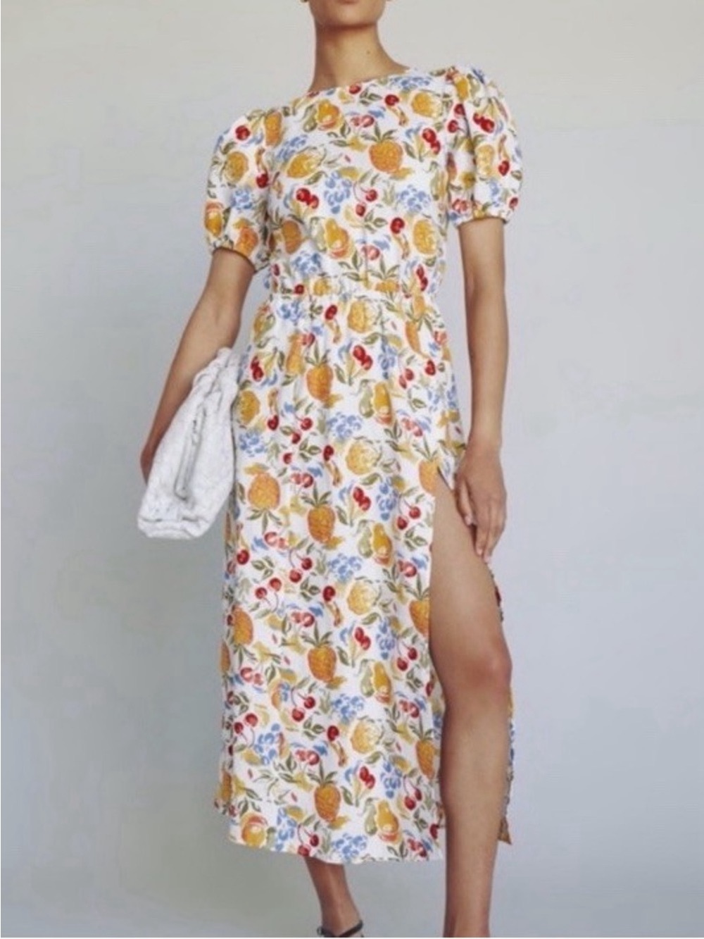 Reformation Anneliese Linen Dress Fruit Cocktail Size 10